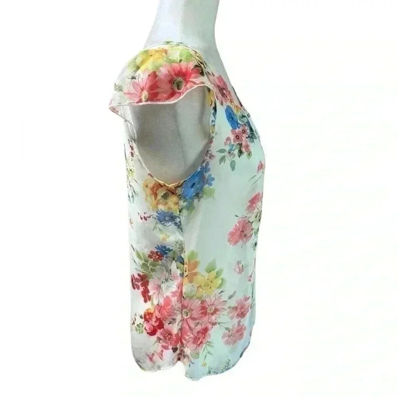 A’Gaci Floral Studded Sheer Blouse Size M - Picture 4 of 6